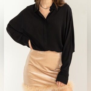 Black Always Chic & Simple Oversized Shirt